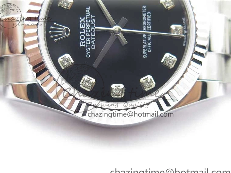 278271 Datejust Maker Edition Best SS Oyster BP 31mm Bracelet Black on Crystal Dial 1223